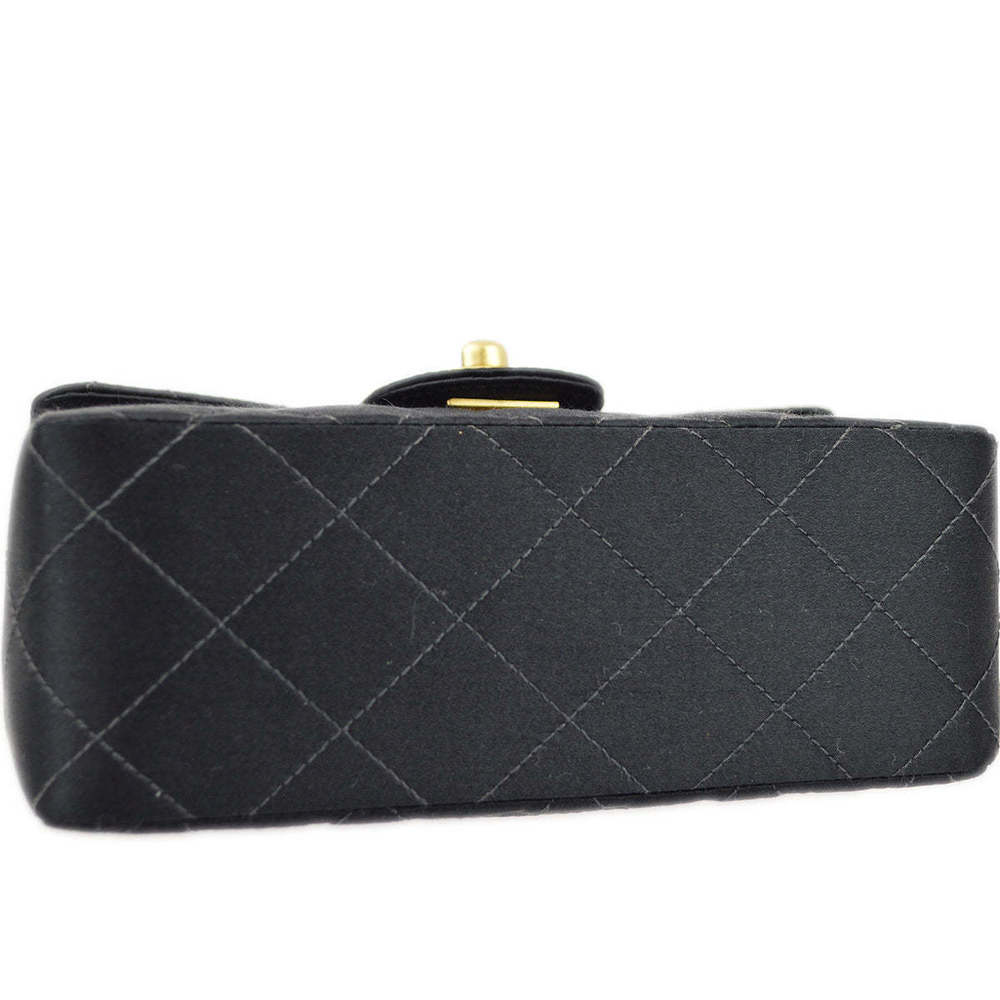 CHANEL Black Satin Mini Classic Square Flap Shoulder Bag 17 KK30069 - Picture 3 of 10